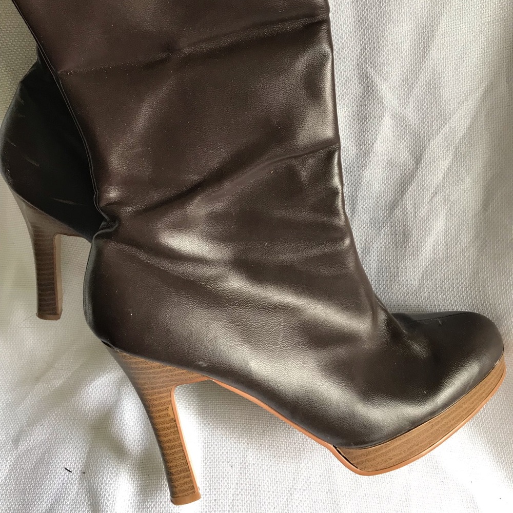 Platform stacked heel boots